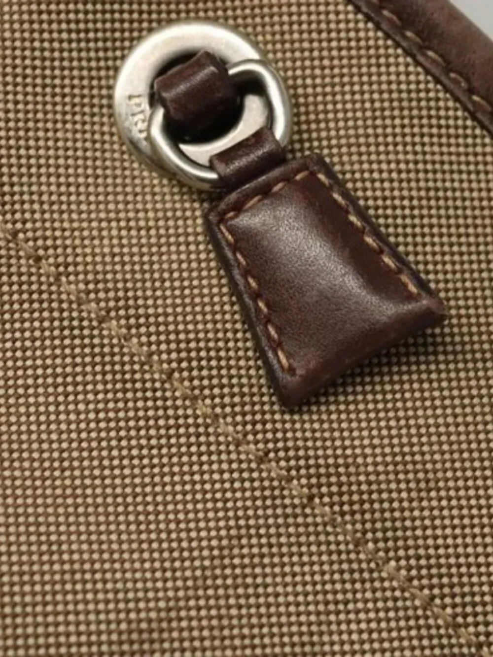 PRADA Shoulder Bag Canvas Beige Auth hk2410 - Picture 12 of 16